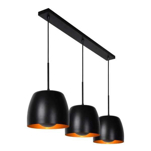 Lucide NOLAN - Pendant light - 3xE27 - Black - detail 4